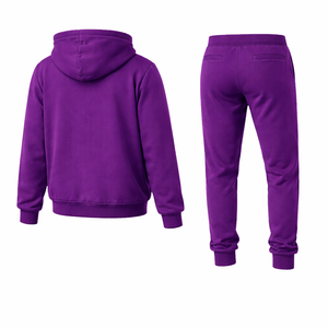 Conjunto Deportivo Personalizado con Logotipo para Hombre, Sudadera con Capucha y Pantalones Deportivos Morados, Ropa Deportiva de Algodón y Felpa para Gimnasio, Traje Deportivo para Entrenamiento, Fabricante y Proveedor OEM - Product Image 3