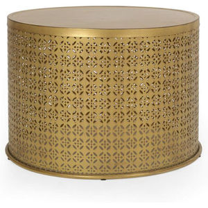 Table basse moderne dorée avec motif gravé pour la maison, le salon, les villas, décoration de sol, mobilier métallique pour la maison - Product Image 1
