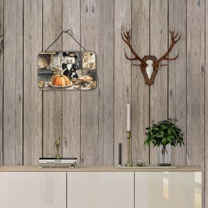 Décalcomanie murale multicolore NEW Poodle Fall Kitchen Pumpkins Aluminium Metal Door Hanging Prints for Bar Bathroom Home Decor 8HX12W - Product Image 4