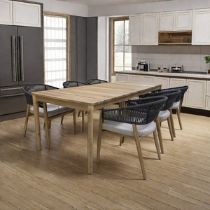 Élégant ensemble de table à manger en bois de teck massif essentiel de meubles de cuisine avec un design élégant - Product Image 2