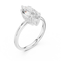 Bague de fiançailles taille marquise en or jaune 18 carats avec diamant, bague en or blanc 14 carats, bijoux fins pour femme, bague halo pour anniversaire et mariage, taille 7