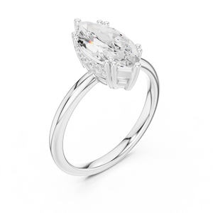 Bague de fiançailles taille marquise en or jaune 18 carats avec diamant, bague en or blanc 14 carats, bijoux fins pour femme, bague halo pour anniversaire et mariage, taille 7 - Product Image 2