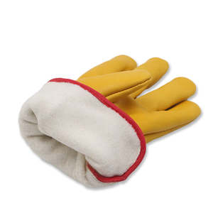 Gants de travail isolés en cuir pour hommes, taille XL, doublure en coton, haute visibilité, séchage rapide, protection hivernale pour la construction et la conduite - Product Image 5