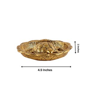 Tortue Feng Shui en métal sur plateau, objet décoratif pour la maison, figurine de tortue porte-bonheur pour la décoration Vastu, bureau, hôtel - Product Image 5