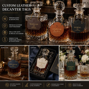 Étiquette personnalisée en similicuir pour bouteille de liqueur, gravée sur mesure, pour whisky et vin, accessoire de bar, vente en gros OEM - Product Image 6