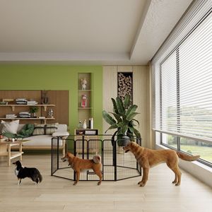 Recinto Pieghevole per Cani a 8 Pannelli da 40 Pollici, Box per Cuccioli per Cani di Taglia Grande/Media/Piccola, Box per Camper con Porte per Spazi Ristretti, Ideale per la Vita Mobile - Product Image 1