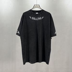 Y2K Acid <b>Wash</b> Streetwear Oversized T-Shirts Custom Print Logo Loose Fit Drop Shoulder Tee Short Sleeves Vintage Stylish T-Shirt - Product Image 1