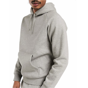 Conjunto Deportivo de Algodón Gris para Hombre, con Capucha, Manga Larga, Color Sólido, Casual, Otoño, Corte Regular, Peso Medio, Cierre con Cordón, Bolsillos Laterales - Product Image 3