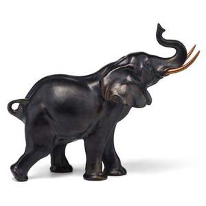 Statue d'éléphant en métal massif au design élégant, idéale pour le bureau et la décoration intérieure. - Product Image 1