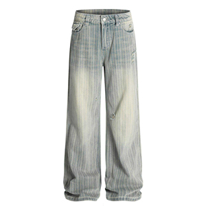 2026 Custom <b>Men's</b> Casual Canvas Denim Straight Fit <b>Jeans</b> Classic Blue Breathable Eco-Friendly Lightweight Low MOQ Production - Product Image 6