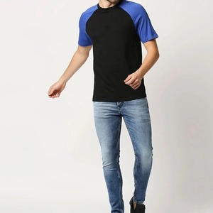 เสื้อยืดแขนราแกลนสีดำน้ำเงินสำหรับผู้ชาย คอกลม ทรงปกติ สวมใส่สบาย ระบายอากาศได้ดี ผ้าเจอร์ซีย์ถัก 100% ผ้าฝ้าย ทรงโอเวอร์ไซส์ น้ำหนัก 220 กรัม - Product Image 3