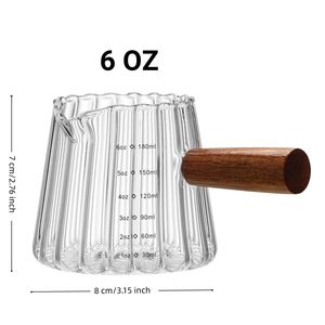 1 tazza da caffè in vetro italiano da 180 ml con manico in legno, mini tazza da tè e tazza dosatrice per caffè - Product Image 2