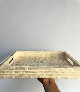 ชุดถาดสี่เหลี่ยมมุกสองใบ เครื่องเคลือบเงาคุณภาพสูง - Product Image 4