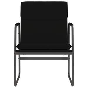 Sillón Individual Negro de Cuero Sintético con Estructura Metálica y Madera Contrachapada - Silla para Sala de Estar - Product Image 3
