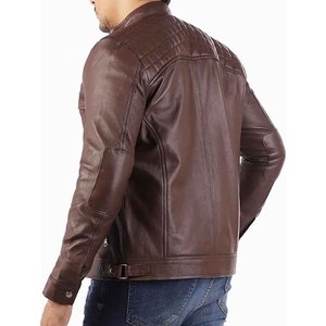 Mens Genuine <b>Leather</b> <b>Jacket</b> Biker Style Slim Fit <b>Winter</b> Coat Custom Logo OEM Factory Supplier - Product Image 4