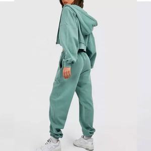 Ropa de invierno personalizada de alta calidad, conjunto de traje de sudor femenino, ropa de calle, chándales de algodón grueso de talla grande - Product Image 5