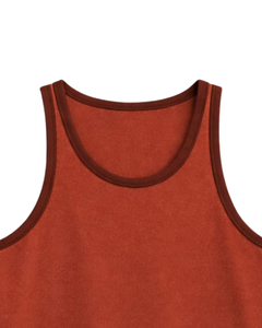 Custom Rust <b>Orange</b> Men Tank <b>Top</b> Cotton Sleeveless <b>Vest</b> O Neck Summer Gym Workout Casual Plain Singlet OEM Manufacturer Supplier - Product Image 6