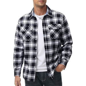 Hot Selling Men's Fashion Wear Flannel T-<b>Shirt</b> Long Sleeves Lightweight Polyester/Cotton Breathable Eco-Friendly Regular Fit - Product Image 3