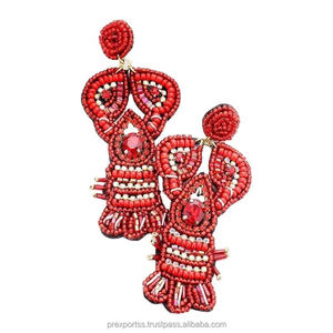 Pendientes de aro hechos a mano con cuentas de patatas fritas, comida rápida y tema de corazón para mujer para fiesta al por mayor - Product Image 5