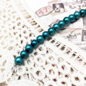 Fancy Blue Green Glass Pearl <b>Beads</b> Stand with Aluminum Cable Chain Model AW1-568 - Product Image 3