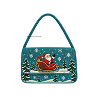 Sac à bandoulière de Noël fait main personnalisé avec perles, design tendance, sac à main de Noël pour femme, personnalisation OEM ODM, sacs à bandoulière