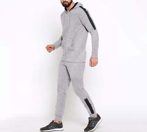 <b>Men</b> <b>White</b> Color Blocking 50% Cotton Anti-Bacterial Winter Tracksuit Set Hooded Full Sleeve Casual Sweatshirt <b>Pants</b> Side Pockets - Product Image 3