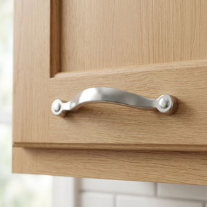 Poignée de meuble design moderne pour cuisine, quincaillerie durable, forme incurvée, nickel poli, pour armoire et commode - Product Image 4