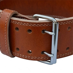 Double Prong Leather Powerlifting Belt 10mm Thick Lifting Belt for Squat Deadlift Heavy Duty Fitness <b>Back</b> <b>Support</b> Wholesale - Product Image 3
