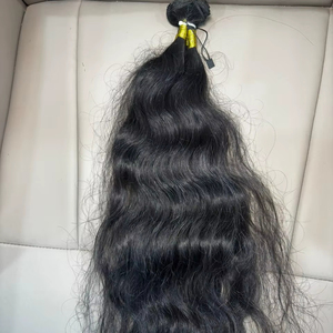 Extensions de cheveux humains non Remy, ondulés et raides, naturels, légers, écologiques, en vrac - Product Image 1