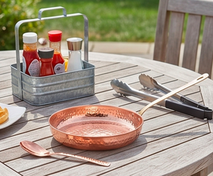 Latest Rustic Hammered Metal Copper Sauce <b>Pan</b> With Metal <b>Handles</b> For Kitchenware Home Hotel Use And Camping Use - Product Image 6
