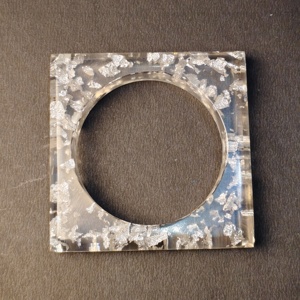 Modern Silver Leaf Transparent <b>Resin</b> Bangle Square Geometric <b>Clear</b> <b>Resin</b> Bracelet with Silver Foil Inlay Wholesale Durable - Product Image 6