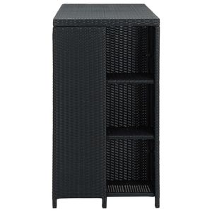 Tavolo da bar in rattan PE nero e acciaio 47,2 x 23,6 x 43,3 pollici - Product Image 3