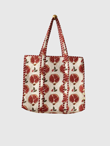 Bolsa de Lona con Estampado de Granadas, Bolsa de Compras para Mujer, Todas las Temporadas, Cierre Abierto, Estilo Moderno - Product Image 1