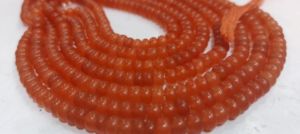Cuentas de Calcedonia Naranja Natural en Forma de Rondelle de 6mm, Lisas y Suaves, 8 Pulgadas - Product Image 5