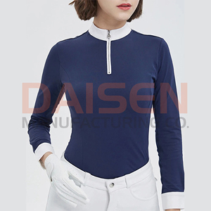 Women Equestrian <b>Base</b> <b>Layer</b> Slim Fit Riding Shirt <b>Long</b> <b>Sleeve</b> Stretch Breathable OEM Custom Apparel - Product Image 3