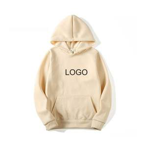 เสื้อฮู้ดดี้โอเวอร์ไซส์สีพื้นพร้อมโลโก้และสีที่กำหนดเองสำหรับผู้ชาย  เสื้อฮู้ดดี้แบบถักพิมพ์ลาย - Product Image 1