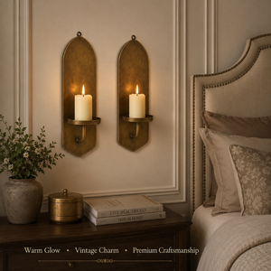 Vintage Brass Wall Candle <b>Sconce</b> Decorative Metal Wall Candle Holder Luxury Rustic Farmhouse Wall Décor for Living Room Hallway - Product Image 3