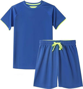 Conjunto Deportivo de Primavera para Hombre de Alta Calidad, 2 Piezas, Camiseta y Pantalones Cortos Lisos, Satinados, de Secado Rápido y Transpirables - Product Image 2