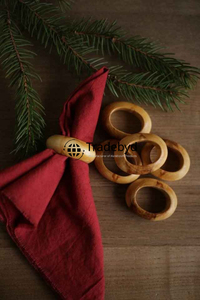 Anneau de serviette de mariage en bois de qualité supérieure, fait main, écologique, durable, décoratif, Tradebyd - Product Image 3