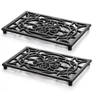 Skies Trader Modern Black Metal <b>Trivet</b> Minimalist Iron Rod Pot Holder Heat Resistant Kitchen Counter Protector Hot Pad - Product Image 4