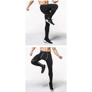 Pantalones de Compresión de Baloncesto de Secado Rápido y Alta Elasticidad para Hombre, Pantalones de Entrenamiento de Siete Puntos, Fibra de Algodón y Bambú, Logotipo Personalizado - Product Image 3