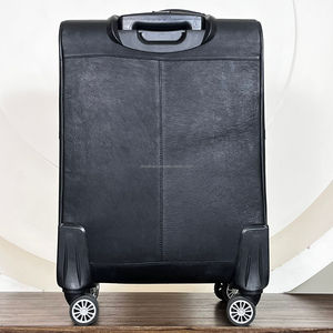 Latest Design Hair-On Cowhide Turquoise Checkered Travel Suitcase Handmade Leather <b>Wheel</b> <b>Trolley</b> Luggage Business Travel Bag - Product Image 5