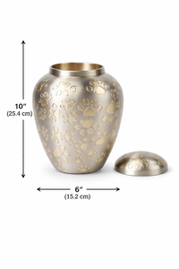 Urna Funeraria Europea para Cenizas Humanas |   Acabado Metálico Sólido con Grabado a Mano en Esmalte |   Suministros Funerarios de 200-220 Pulgadas Cúbicas - Product Image 4