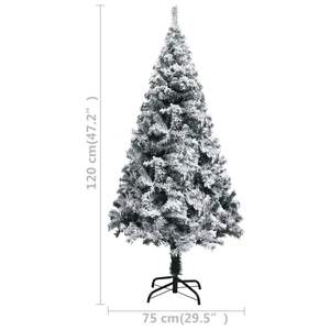 Sapin de Noël artificiel vert avec neige blanche floquée en PVC et acier - Product Image 6