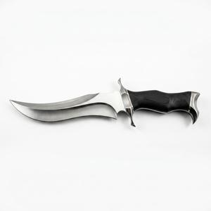 Cuchillo utilitario para exteriores de acero de Damasco hecho a mano con mango de madera de Burl oscuro para bricolaje y OEM - Product Image 4