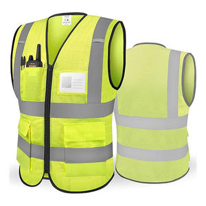 Chaleco de Seguridad Multifuncional Amarillo con 4 Bolsillos y Logotipo Personalizado, Chalecos de Seguridad Reflectantes para Construcción en Exteriores al por Mayor - Product Image 1