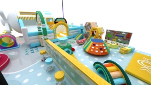 Premium Indoor Plastic <b>Play</b> Center with Ball Pool, Slide, Climbing Wall and Basketball Hoop for Kids Home Playground - Product Image 3