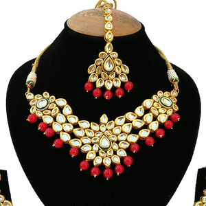 Indian Classic Women's Choker Wedding Engagement Anniversary Party Green Traditional Crystal Kundan Faux Pearl Alloy Gold <b>Gift</b> - Product Image 2