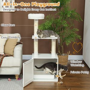 Torre e Casetta in Legno per Gatti, Mobili per Arrampicata per Animali Domestici - Product Image 6
