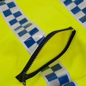Chaqueta de Seguridad de Alta Visibilidad Clase 2, Amarilla con Rayas Reflectantes a Cuadros, Chaqueta de Trabajo de Forro Polar con Cremallera, Chaqueta Resistente para Trabajo Pesado - Product Image 5